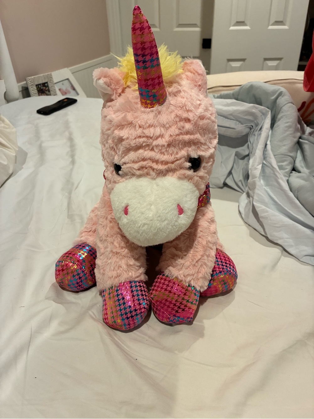 Pink Plush Unicorn Stuffed Animal - Soft Sequin Hooves